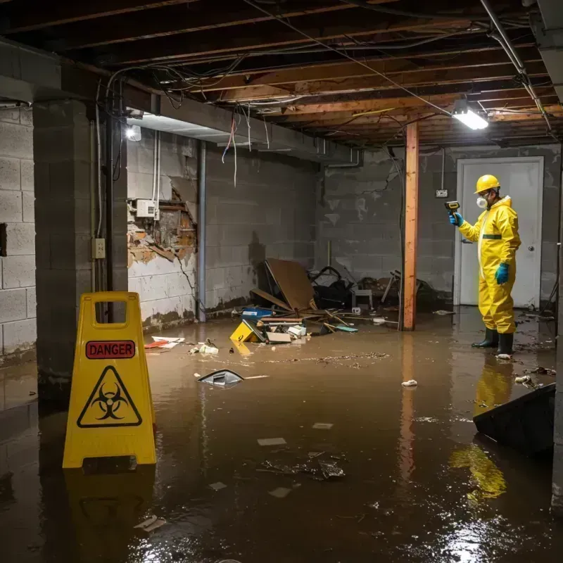 Flooded Basement Electrical Hazard in Bourbonnais, IL Property